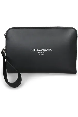 Dolce & Gabbana Homme, Sacs, Noir, Taille: ONE Size Sac Pochette en Cuir Noir