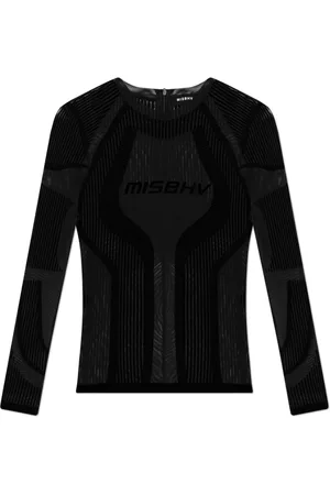 MISBHV Femme, Tops, Noir, Taille: 40 FR Haut avec Logo