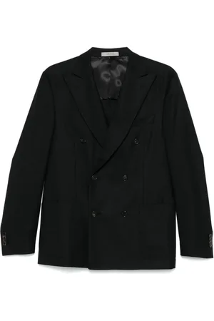 corneliani Homme, Vestes, Noir, Taille: XL Blazer en Laine Noire Veste à Double Boutonnage