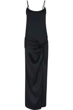 The Attico Femme, Robes, Noir, Taille: 38 FR Robe Longue en Satin Noir