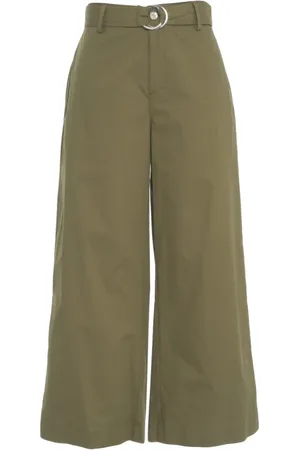 Liu Jo Femme, Pantalons, Vert, Taille: W27 Pantalon Large Taille Haute Vert