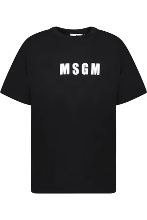 Msgm Homme, Tops, Noir, Taille: L T-shirt Blanc à Logo à Manches Courtes