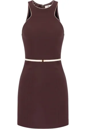 Elisabetta Franchi Femme, Robes, Brun, Taille: 38 FR Robe Élégante en 96% Polyester 4% Élasthanne
