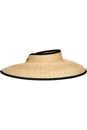 Borsalino Femme, Accessoires, Blanc, Taille: ONE Size Visière en Paille Tressée