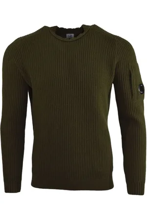 C.P. Company Homme, Pulls, Vert, Taille: XL Cardigan en Laine Vert avec Poche Latérale