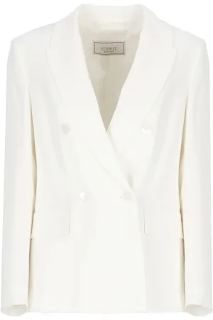 PESERICO SIGN Femme, Vestes, , Taille: 40 FR Blazer Ivoire à Double Boutonnage pour Femme