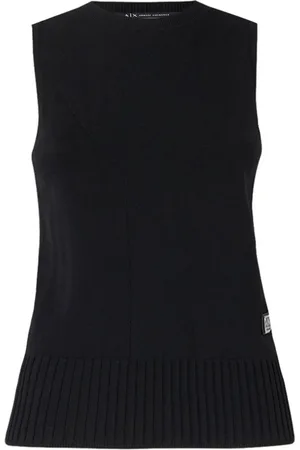 Armani Exchange Femme, Tops, Noir, Taille: 40 FR Haut Crewneck Slim Fit noir