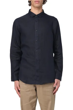 Armani Exchange Homme, Chemises, Bleu, Taille: XL Chemise classique en lin à manches longues