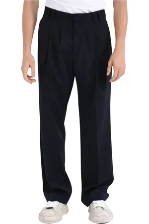 COSTUMEIN Homme, Pantalons, Bleu, Taille: L Pantalon en laine plissé