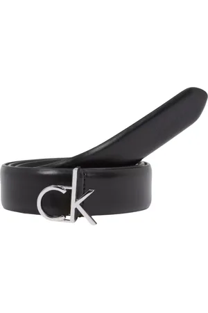 Calvin Klein Femme, Accessoires, Noir, Taille: 95 CM Ceinture Lisse Boucle en Cuir