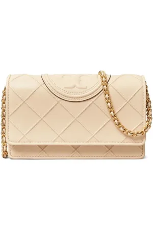 Tory Burch Femme, Sacs, , Taille: ONE Size Portefeuille à chaîne souple en Crema
