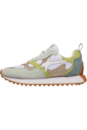 W6YZ Femme, Chaussures, Vert, Taille: 36 EU Baskets en suède et tissu technique Loop-W.