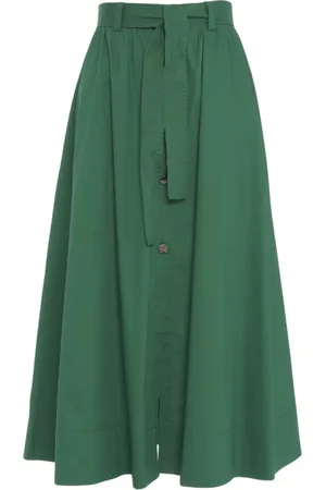 Liu Jo Femme, Jupes, Vert, Taille: 40 FR Jupe Midi Évasée Verte avec Poches