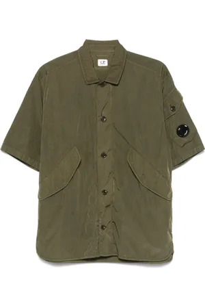 C.P. Company Homme, Chemises, Vert, Taille: L Chemise Verte avec Détails Uniques