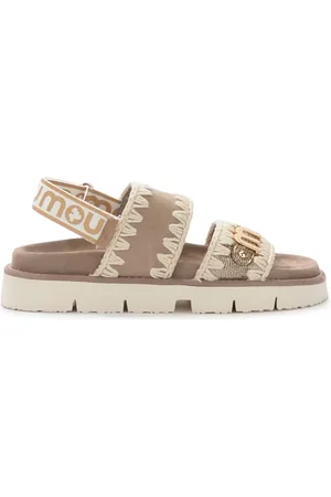 Mou Femme, Chaussures, Multicolore, Taille: 38 EU Sandale en Cuir Beige et Or