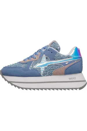 W6YZ Femme, Chaussures, Bleu, Taille: 37 EU Baskets en tissu et suède Deva W.
