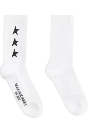 Golden Goose Homme, Sous-vêtements, Blanc, Taille: M Chaussettes en mélange de coton avec logo intarsia