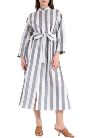 Max Mara Femme, Robes, Multicolore, Taille: 42 FR Robe longue en popeline de coton imprimé