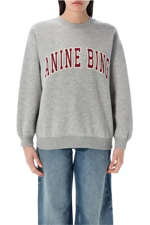 ANINE BING Femme, Sweatshirts et sweats à capuche, Gris, Taille: 38 FR Pull en Tricot Gris Chiné Spencer