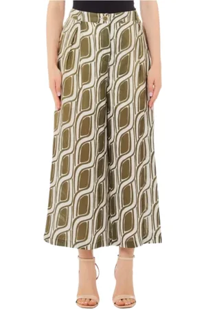Liu Jo Femme, Pantalons, Multicolore, Taille: 40 FR Pantalon câble en mousse verte