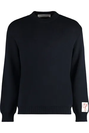 Golden Goose Homme, Pulls, Bleu, Taille: XL Pull en coton à col rond avec logo