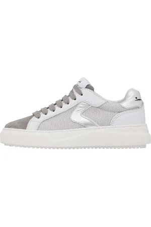 Voile blanche Femme, Chaussures, Gris, Taille: 37 EU Baskets en suède et tissu Lipari