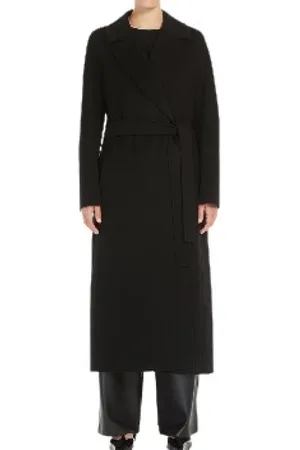 Max Mara Femme, Manteaux, Noir, Taille: 38 FR Manteau Noir Ceinturé