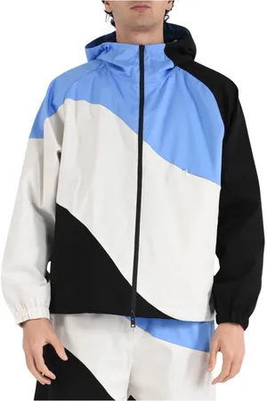 Msgm Homme, Vestes, Multicolore, Taille: L Veste à Capuche en Coton Tricolore