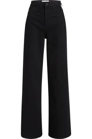 Calvin Klein Femme, Pantalons, Noir, Taille: 36 FR Pantalon femme taille haute large