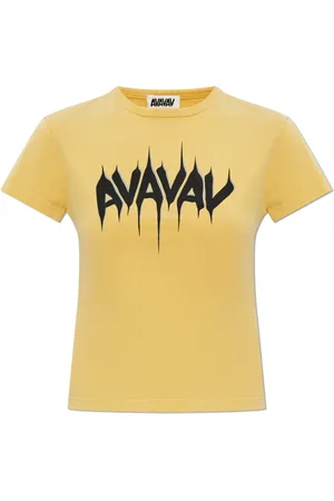 AVAVAV Femme, Tops, Jaune, Taille: 40 FR T-shirt avec logo