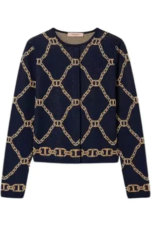 Twin-Set Femme, Pulls, Bleu, Taille: 36 FR Cardigans