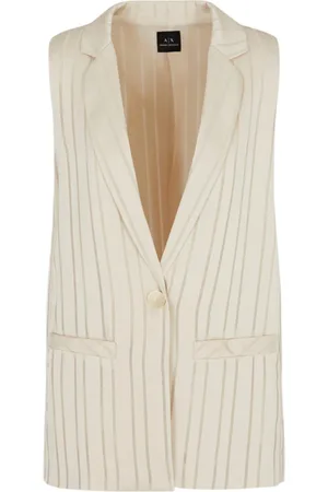 Armani Exchange Femme, Vestes, , Taille: 38 FR Veste Rayée Fermeture Bouton