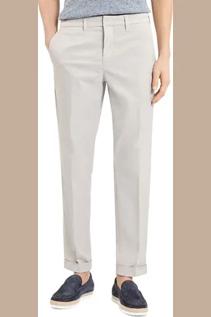 FAY Homme, Pantalons, Gris, Taille: W34 Pantalon Capri Slim Fit en Gabardine de Coton Stretch
