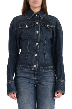 Sportmax Femme, Vestes, Bleu, Taille: 40 FR Veste modèle en denim filé