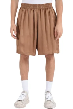 Ih Nom Uh Nit Homme, Shorts, Brun, Taille: L Shorts Bermuda en Soie avec Taille Élastique