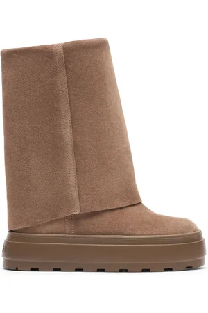 Casadei Femme, Chaussures, Brun, Taille: 40 EU Bottes à talon compensé réversibles en daim marron