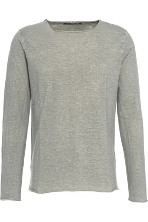 HANNES ROETHER Homme, Pulls, Gris, Taille: L Pull en Tricot Gris Col Rond Manches Longues