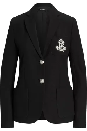 Ralph Lauren Femme, Vestes, Noir, Taille: 42 FR Blazer noir avec monogramme argenté