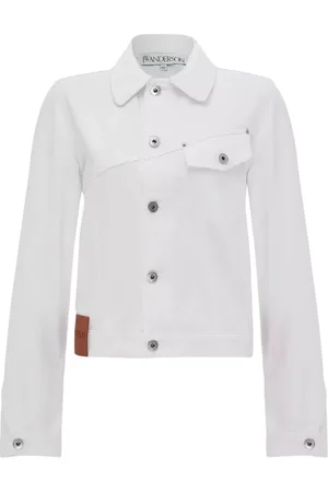 J.W.Anderson Femme, Vestes, Blanc, Taille: 38 FR Veste en Denim Blanc avec Détails Classiques