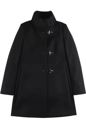 FAY Femme, Manteaux, Noir, Taille: 40 FR Manteau noir en laine avec col haut