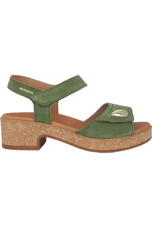 Mephisto Femme, Chaussures, Vert, Taille: 41 EU Sandale à bride élégante pour femme