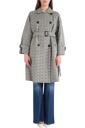 Max Mara Femme, Manteaux, Gris, Taille: 42 FR Trench-coat à double boutonnage modèle Lucio