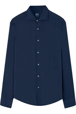 FEDELI Homme, Chemises, Bleu, Taille: 3XL Chemise en Coton Marine