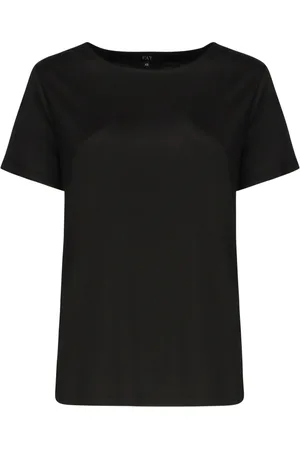 FAY Femme, Tops, Noir, Taille: 38 FR T-shirts et Polos Noirs avec Encolure Bateau