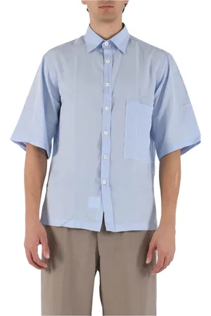 COSTUMEIN Homme, Chemises, Bleu, Taille: XL Chemise en Lyocell avec Boutons Frontaux