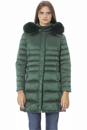 BALDININI Femme, Manteaux, Vert, Taille: 40 FR Élégante Longue Doudoune Verte