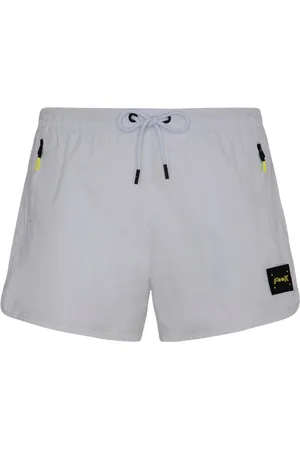 F**K Homme, Maillots de bain, Blanc, Taille: S Court Avec Fermetures Éclair Latérales