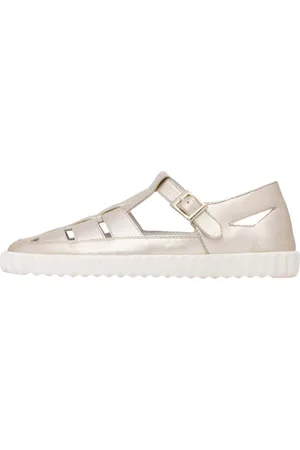 Voile blanche Femme, Chaussures, Jaune, Taille: 38 EU Sandales en cuir Spidy