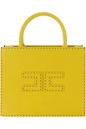 Elisabetta Franchi Femme, Sacs, Jaune, Taille: ONE Size Petit sac fourre-tout avec logo double C