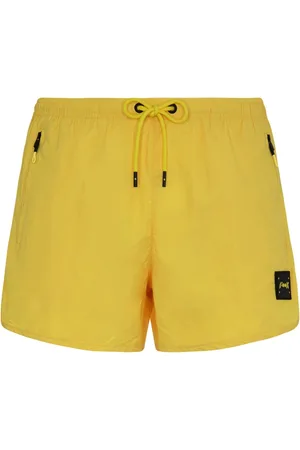 F**K Homme, Maillots de bain, Jaune, Taille: M Court Avec Fermetures Éclair Latérales